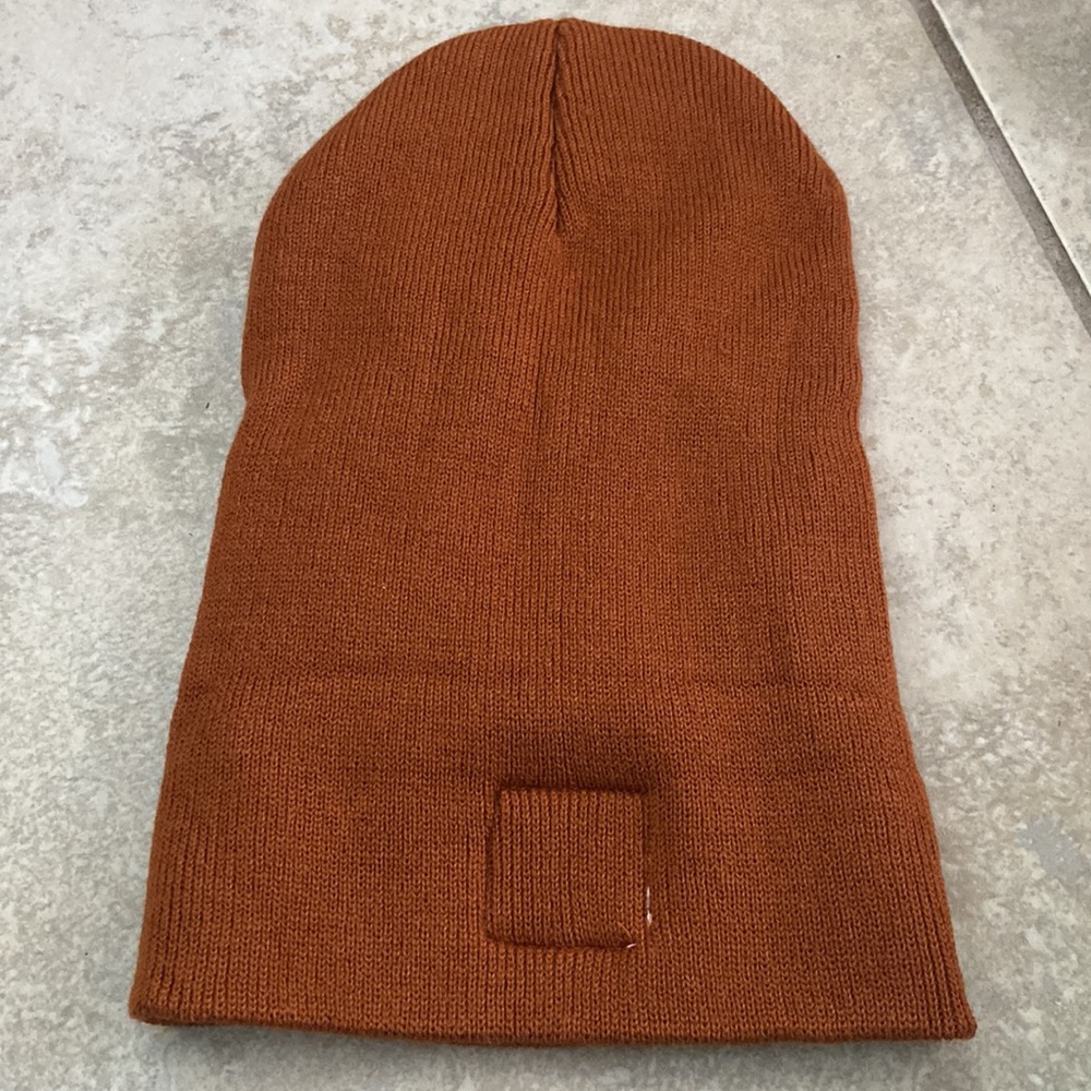 Unisex Knit Cuffed Brown Beanie Hat - Picture 5 of 5